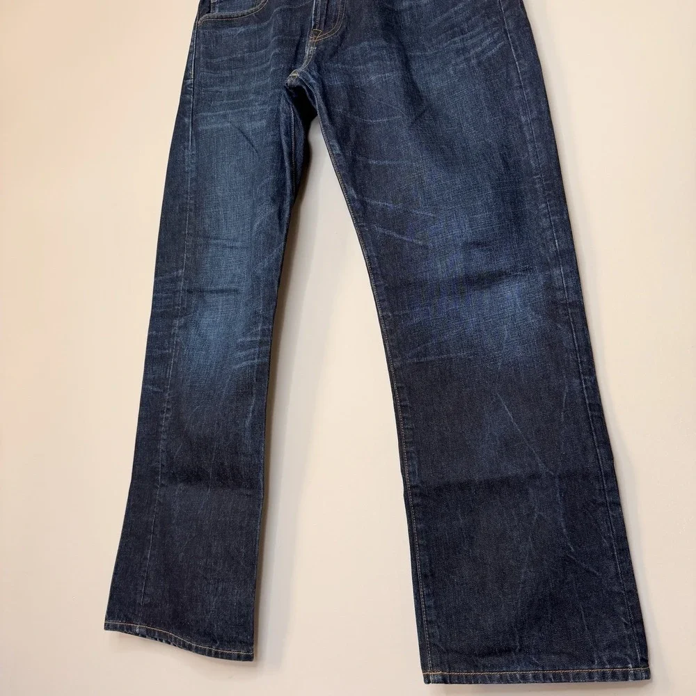 Gap 1969 men's Denim relaxed fit dark blue Wash SZ-33X32 fits 34X31‎ 100% Cotton